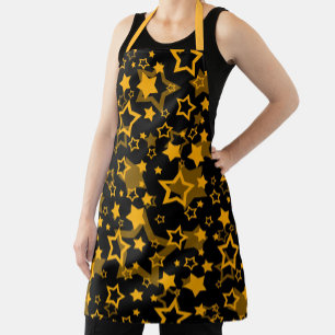 Delantal Estrellas Amarillas Doradas Diseño Brillante 