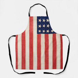 Delantal Estrellas antiguas y banderas americanas