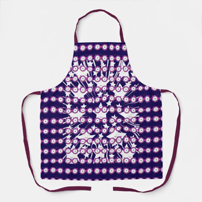 Delantal Estrellas Con Gafas Azul Oscuro   (Anverso)