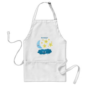 Delantal Estrellas de canto lindas, luna y nube de dibujos 