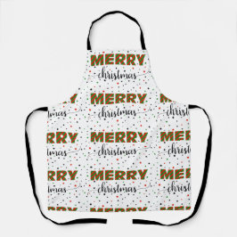 Delantal Estrellas de navidad merry de rayas verdes rojas