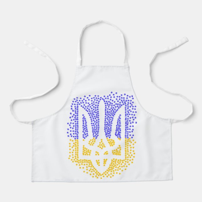 Delantal Estrellas de tridente de heraldry de Ucrania (Anverso)