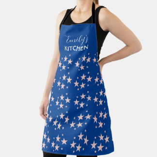 Delantal Estrellas rosas azul patriótico