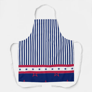 Delantal Estrellas y rayas azul rojo azul patriótico Grill