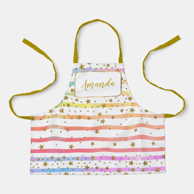 Delantal Estrellas y rayas giratorias personalizadas (Anverso)