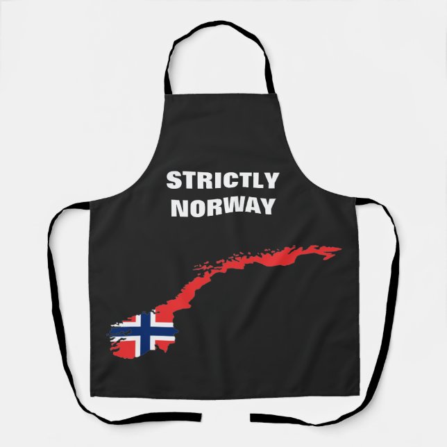Delantal Estrictamente Noruega en todo el Apron impreso (Anverso)