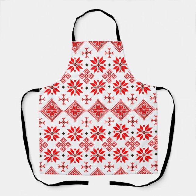Delantal Ethno Slavic Motive Apron (Anverso)