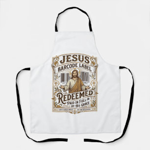 Delantal Etiqueta de código de barras de Jesús Redimido Jes