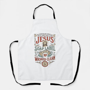 Delantal Etiqueta de Jabón Jesús Lavado Limpio Jabón Jesús 