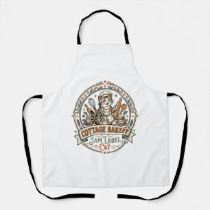 Delantal Etiqueta de Mermelada de Panadería Cottage Gato Pa