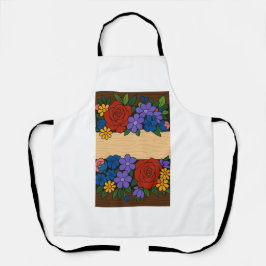 Delantal Etiqueta de nombre de flor