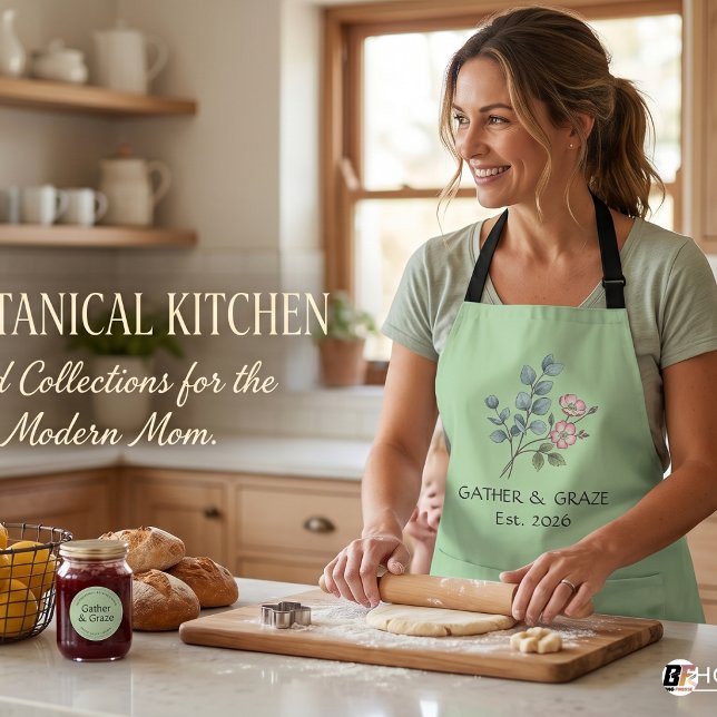 Delantal Eucalipto Botánico Personalizado Gather & Graze S (#mother'sday)