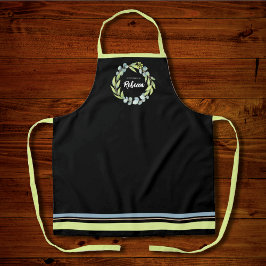 Delantal Eucalyptus Floral Script Apron Personalizado