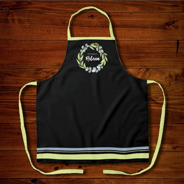 Delantal Eucalyptus Floral Script Apron Personalizado (Subido por el creador)