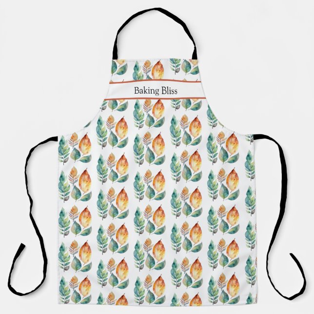 Delantal Evergreen & Amber Foliage Art, personalizado (Anverso)