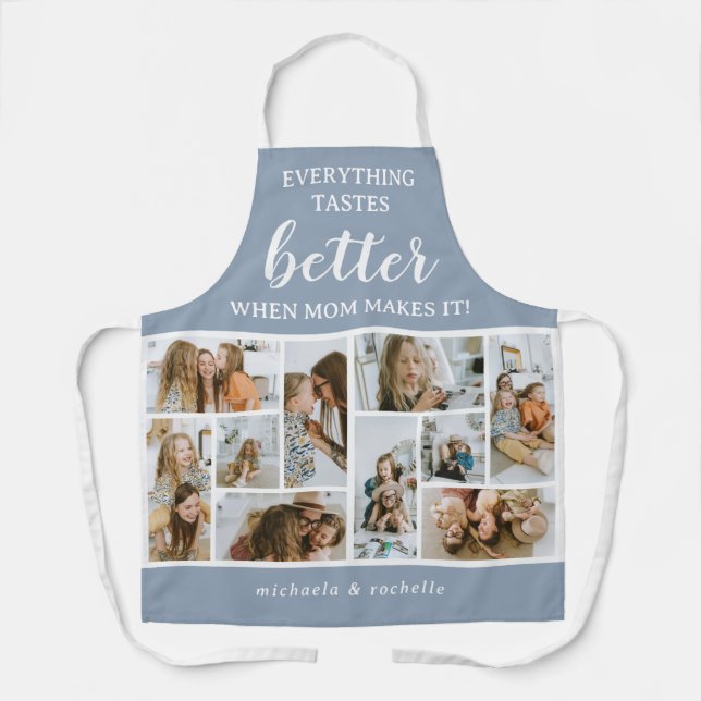 Delantal Everything Tastes Better' Photo Collage Mom Gift (Anverso)