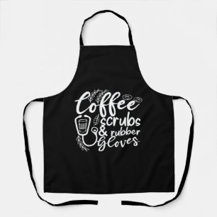 Delantal exfoliaciones de café y guantes de goma divertida 