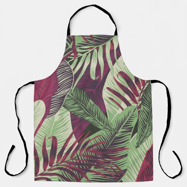 Delantal Exótico tropical: verde de moda sin problemas (Anverso)