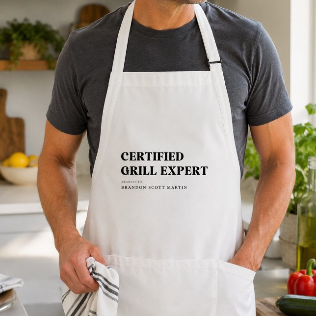 Delantal Experto Certificado en Parrillas Chef Personalizad (Subido por el creador)