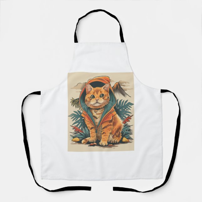 Delantal Explorador de gatos de dinosaurios (Anverso)
