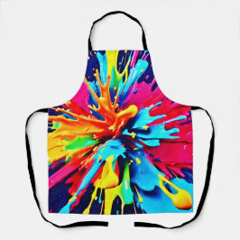Delantal Explosión abstracta de color y pintura
