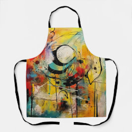 Delantal Explosión abstracta de colores vibrantes y dinámic