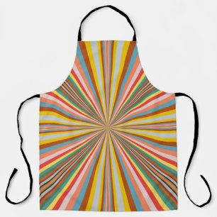 Delantal Explosión Colorida De Rayas Retro