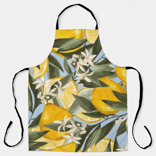 Delantal Exquisite pattern with yellow bergamot fruits, cit (Anverso)
