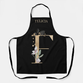 Delantal F Monograma Apron Floral Personalizado