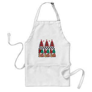 Delantal Fa la la Retro Groovy Navidades festivos
