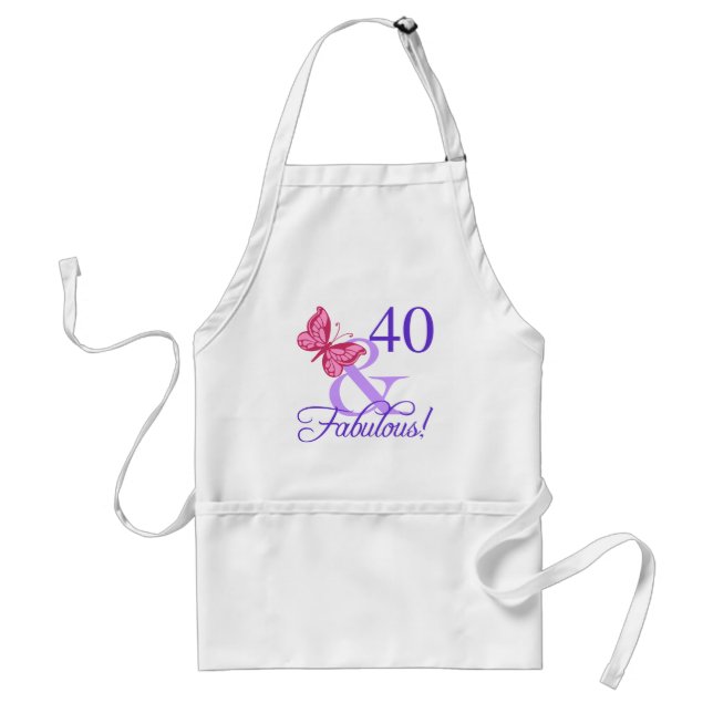 Delantal Fabuloso cumpleaños número 40 para las mujeres (Frente)