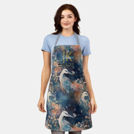 Delantal Fairytale garza azul personalizado Monograma