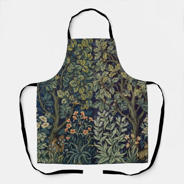 Delantal Faisán pájaro árbol bosque William Morris (Anverso)