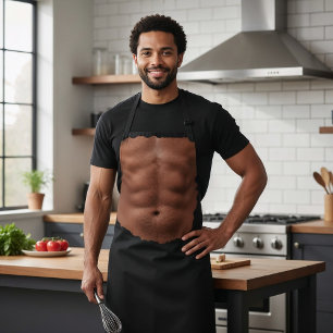 Delantal Fake Six pack abs rota tela divertida foto de ilus