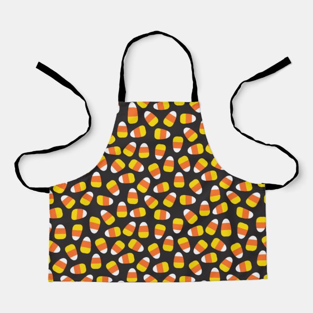 Delantal Fall Candy Corn Patterned Halloween Trick or Trete (Anverso)