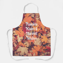 Delantal Fall Leaves Pumpkin Kisses & Harvest Wishes 