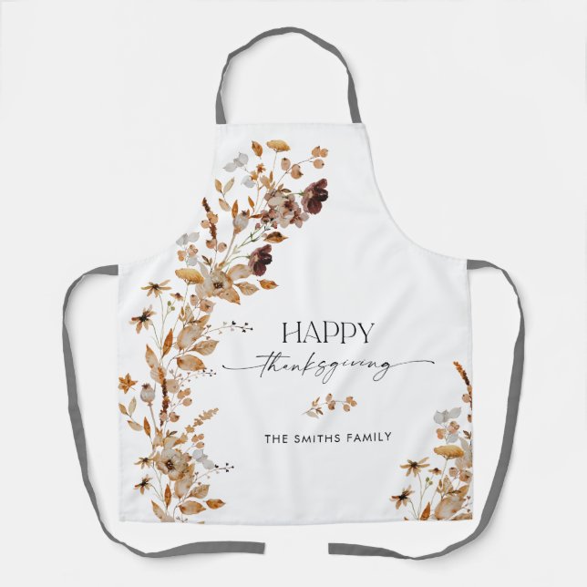 Delantal Fall Leaves Thanksgiving All-Over Print Apron (Anverso)