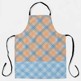 DELANTAL FALL ORANGE BLUE WHITE AUTUMN PLAID PATTERNS