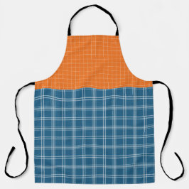DELANTAL FALL ORANGE BLUE WHITE AUTUMN PLAID PATTERNS