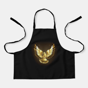 Delantal Falsa paloma de paz del Relieve metalizado dorado 