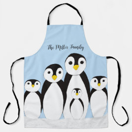 Delantal Familia Cute Penguin