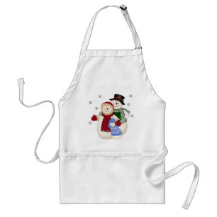 Delantal Familia de Snowman escarcha - Azul