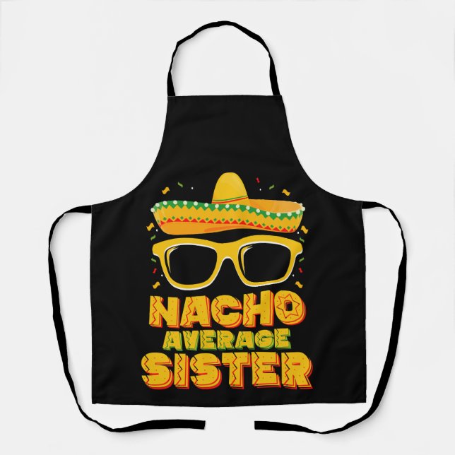 Delantal Familia Nacho Promedio de Hermanas Cinco De Mayo (Anverso)