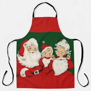 Delantal Familia Retro Santa de Mitad de Siglo – Kitsch Cla