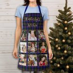 Delantal Family Christmas Plaid Personalized Photo Collage<br><div class="desc">Festive Plaid Tartan Christmas Apron Add a touch of elegance and festive charm to your holiday cooking with our Christmas Plaid Tartan Apron. This beautifully designed apron is a perfect blend of rustic country style and modern elegance, ideal for anyone who loves to celebrate Christmas in style. Unique and Stylish...</div>