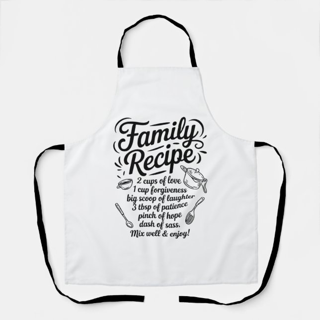 Delantal Family Recipe Kitchen Love, Togetherness & Home (Anverso)