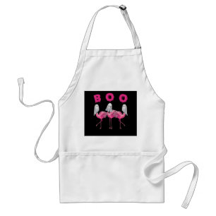 Delantal Famoso fantasma Flamingo Boo Halloween Regalos de