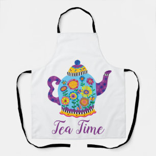 Delantal Fancioso té azul teapot