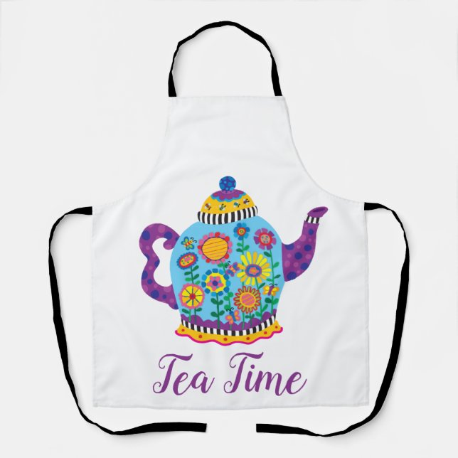 Delantal Fancioso té azul teapot (Anverso)
