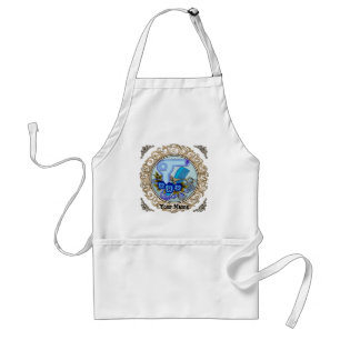 Delantal Fancy Blue Pansy Esteticista